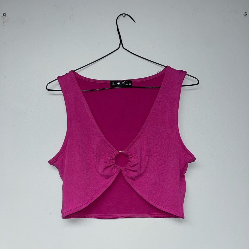 Pink Crop Top with Ring
